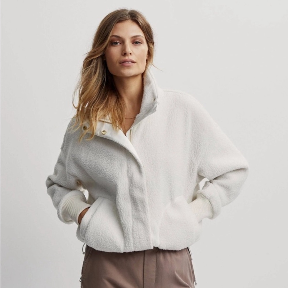 Varley Mayland Cream Fleece Jacket